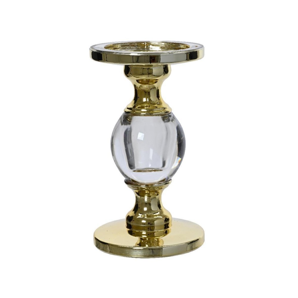 PORTACANDELA D.11 H.20 VETRO ORO